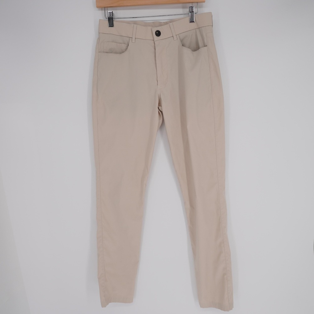 Greyson Golf Chino Pants Mens 30 Beige 5 Pocket Performance Wear Casual